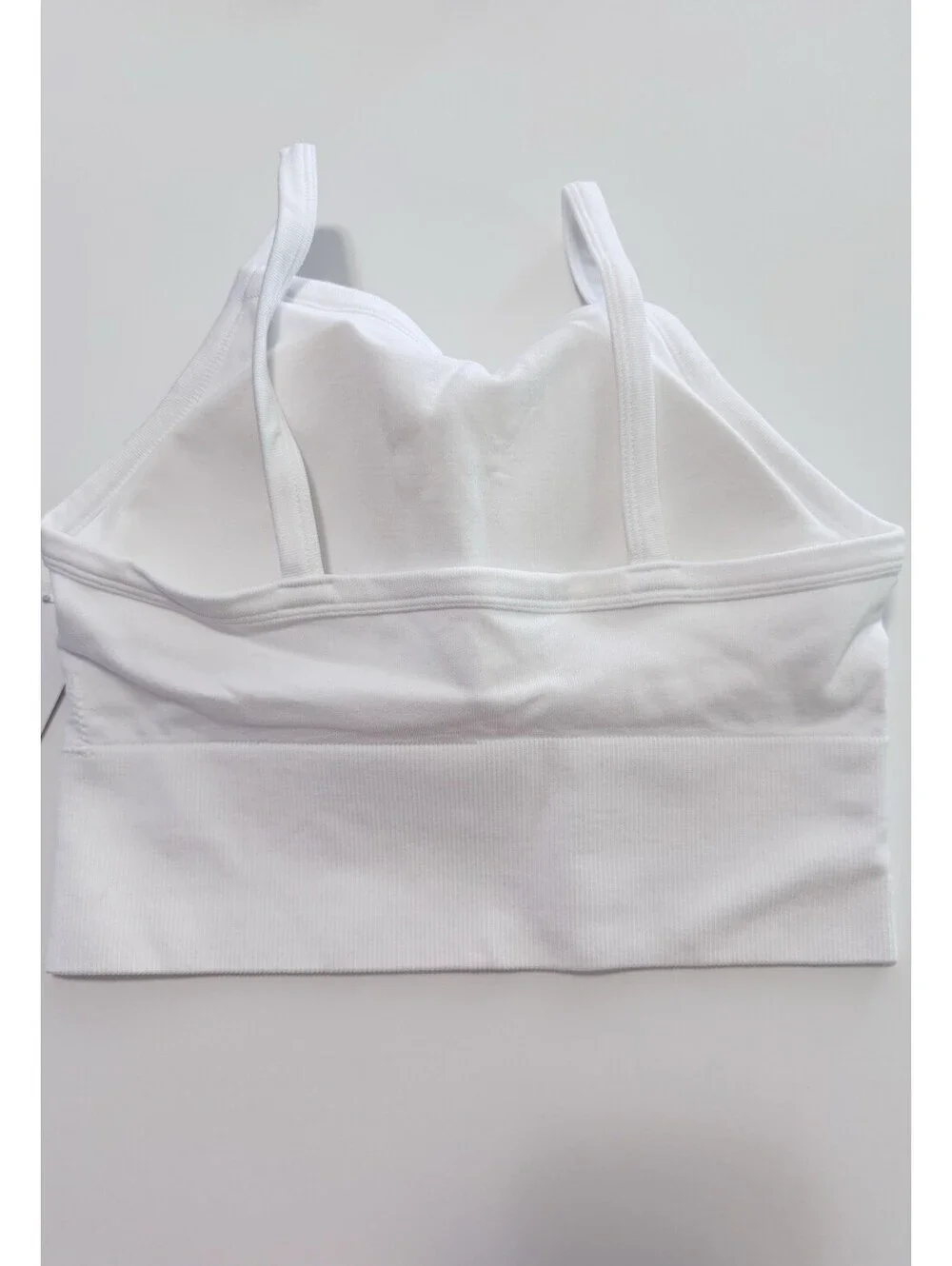 2 Pack Women Seamless Sports Bras Wireless Yoga Gym White Beige Size L
